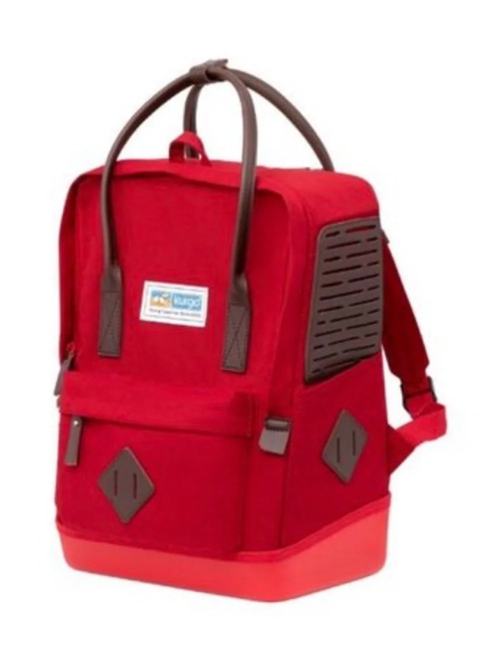 Kurgo Red Dog Carrier Backpack with Teal Interior